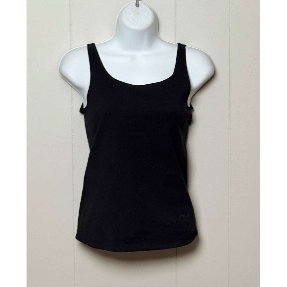 NWT Lysse Women's New York Scoop Neck Tank Top Black Cotton Spandex Size Small